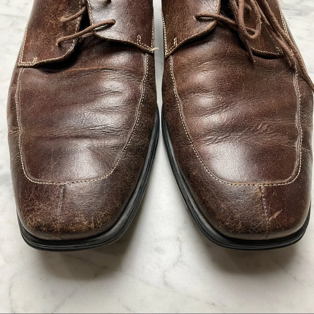 Rockport Dark Brown Leather Men's Dress Work Lace-Up Shoes